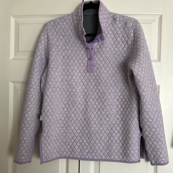 Marine Layer Corbet Quilted Pullover, Reversible, Grey/Lavender, Women’s Small - Picture 2 of 7